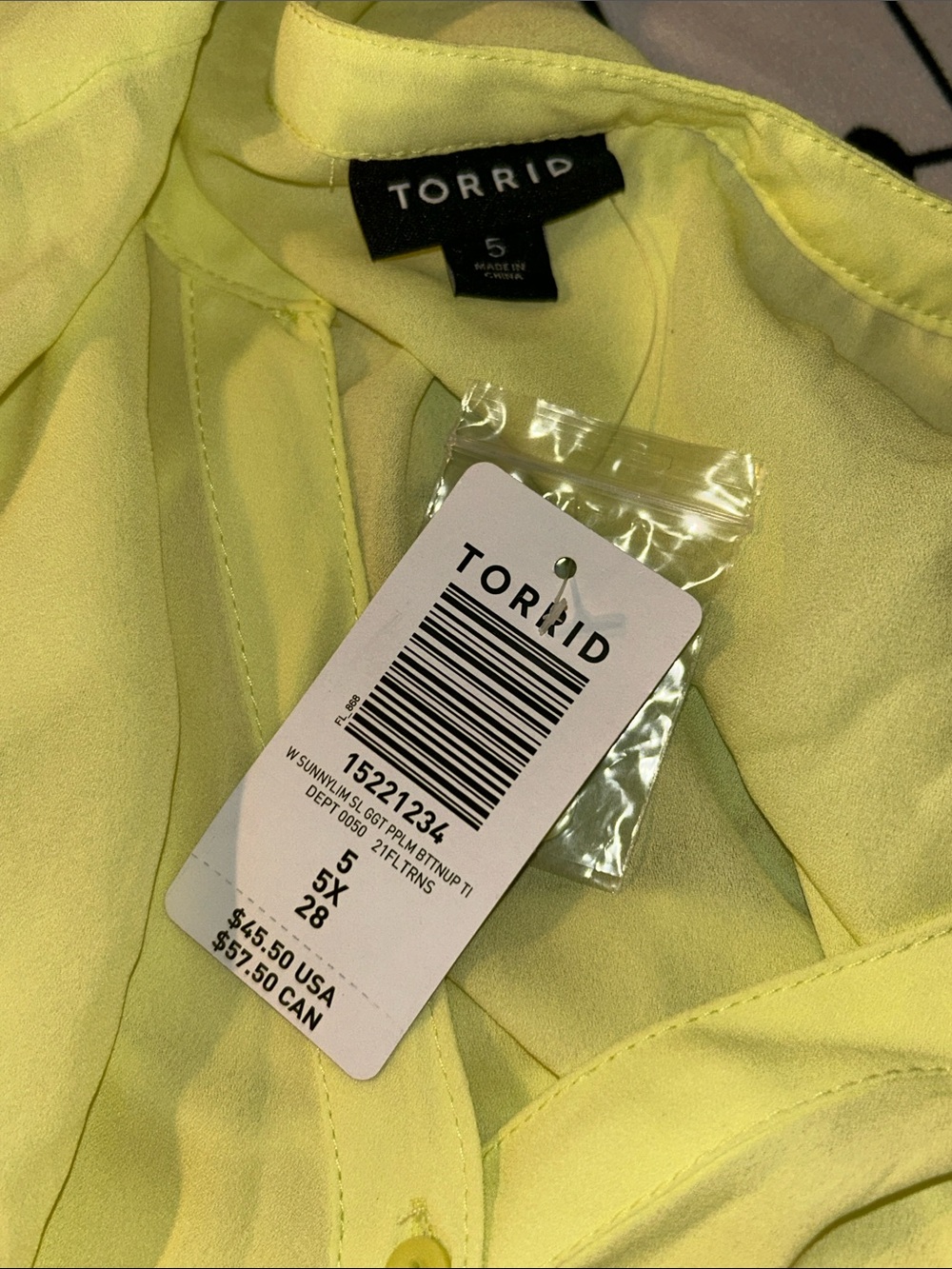 torrid Neon Yellow Tie-Front Sleeveless Blouse - Picture 7 of 8